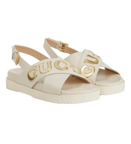 GUCCI Embellished Leather Sandals