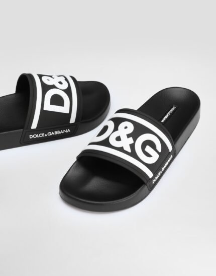 DOLCE & GABBANA Black beachwear DG Logo