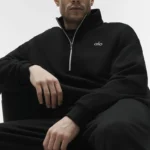alo hoodie zip up black