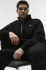 alo hoodie zip up black